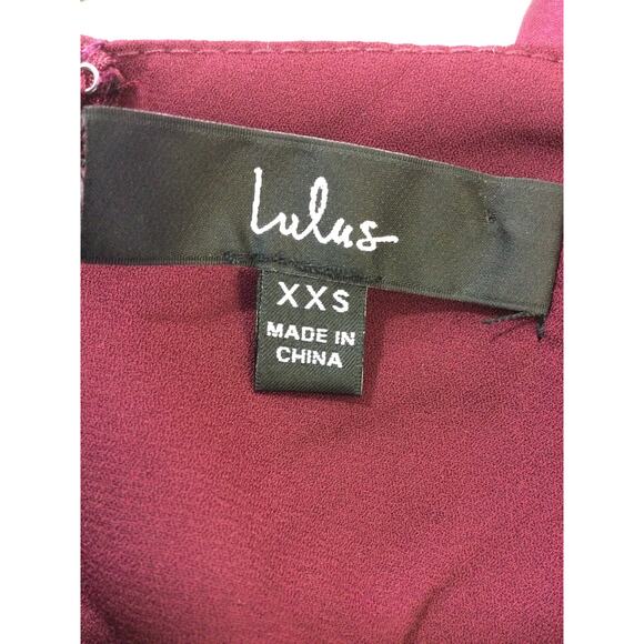 LULU'S XXS Ode To Love Burgundy Satin Maxi Formal Party Bridesmaid Dress NEW B94 - Picture 7 of 8